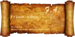Frindt Albin névjegykártya